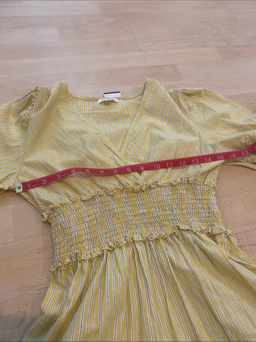 Max Studio Yellow Striped Costal Cowgirl Mini Dress Size S - Picture 4 of 6